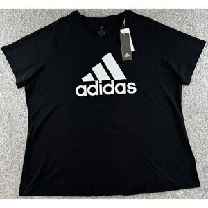 Adidas Essentials Big Logo Black T-Shirt Womens Plus Size 4X Brand New NWT